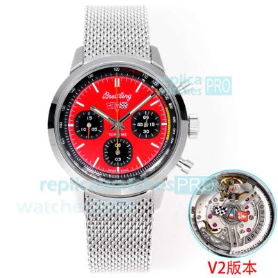 Swiss 1:1 Clone Breitling Top Time B01 Red Dial 41mm BLS V2 Chevrolet Corvette Watch 